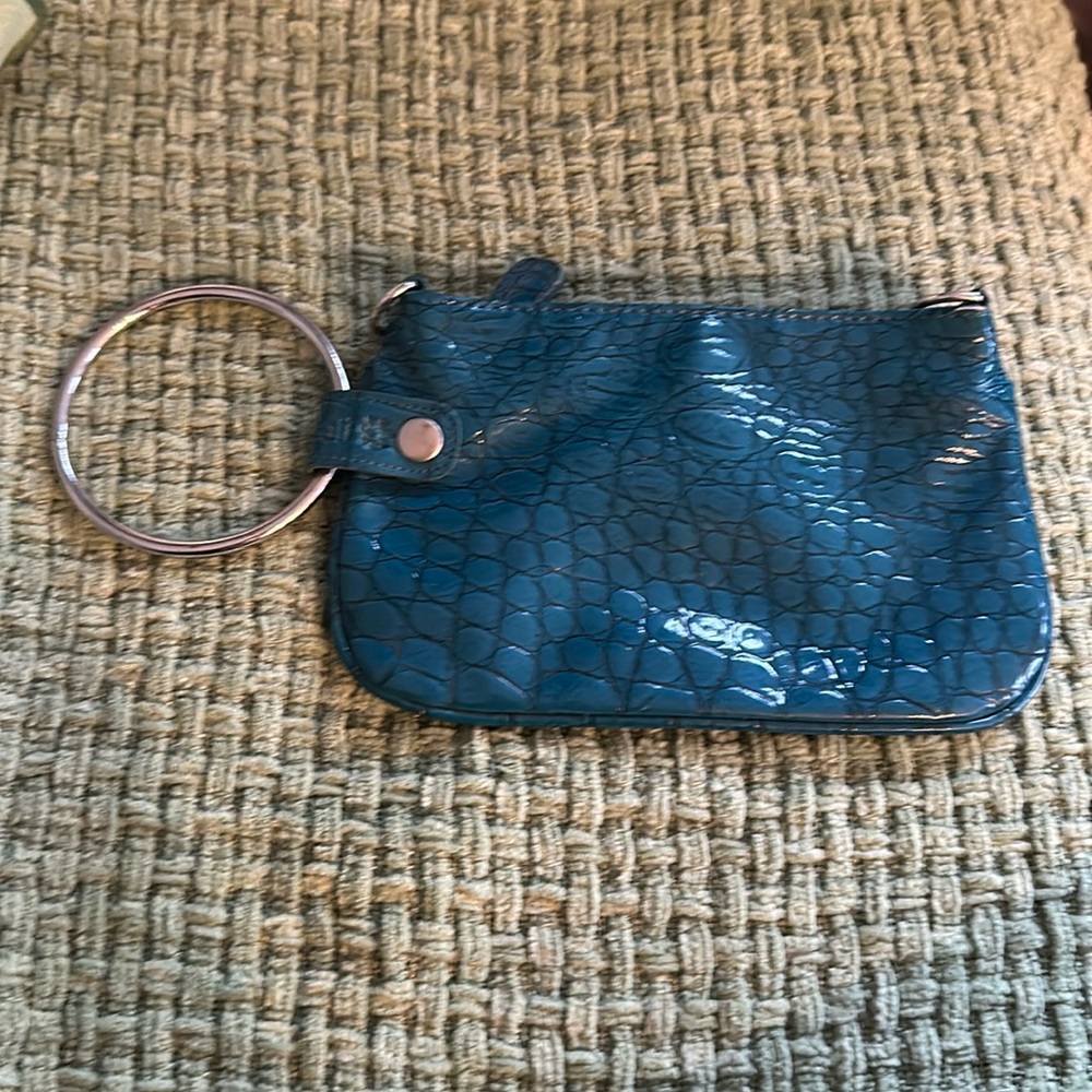 Blue wristlet small purse.